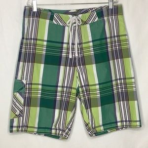 Old Navy Plaid Swim Trunks Beach Board Shorts Size L